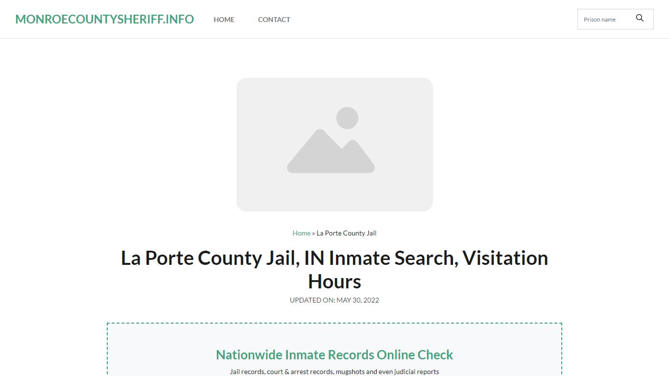 La Porte County Jail, IN Inmate Search, Visitation Hours